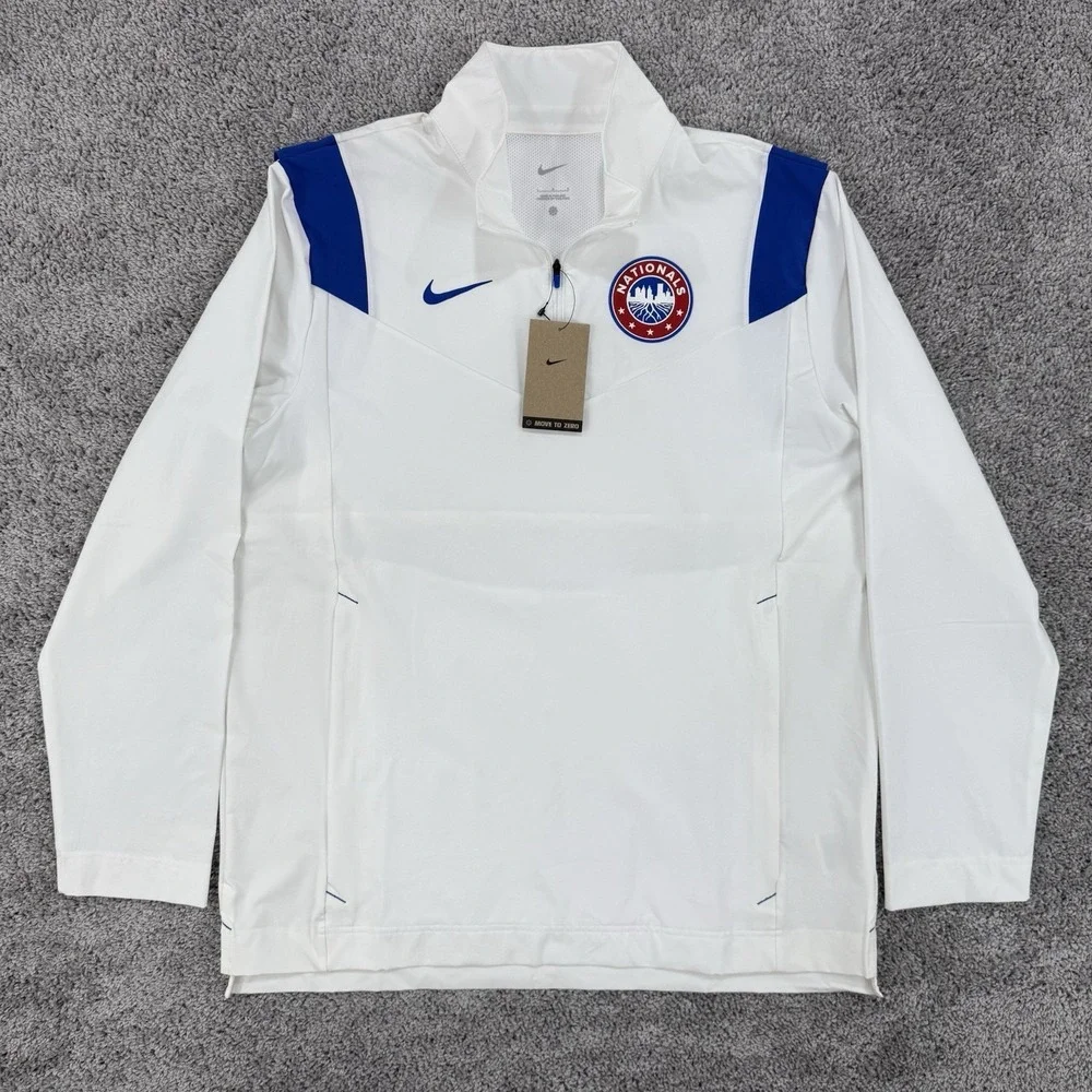 Nike On Field Coaches 1/4 Zip Jacket Men NWT L White Move To Zero Soccer